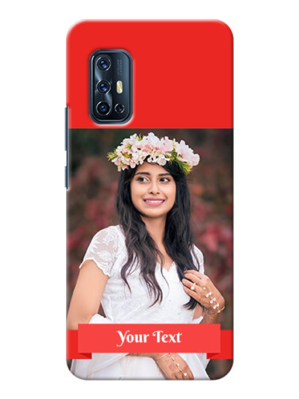 Custom Vivo V17 Personalised mobile covers: Simple Red Color Design