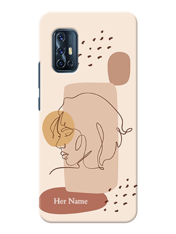 Custom Vivo V17 Custom Phone Covers: Calm Woman line art Design