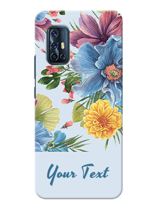 Custom Vivo V17 Custom Phone Cases: Stunning Watercolored Flowers Painting Design