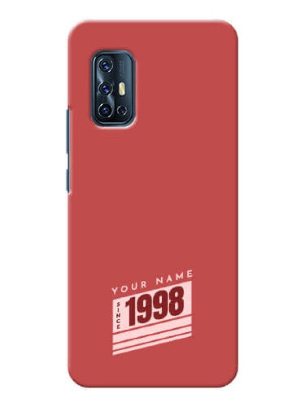Custom Vivo V17 Phone Back Covers: Red custom year of birth Design
