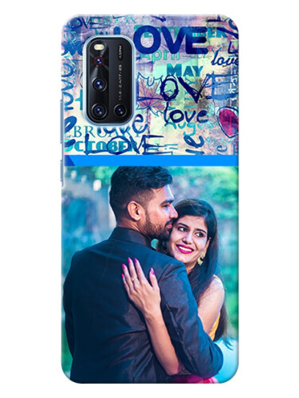 Custom Vivo V19 Mobile Covers Online: Colorful Love Design
