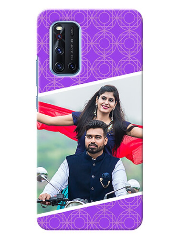 Custom Vivo V19 mobile back covers online: violet Pattern Design