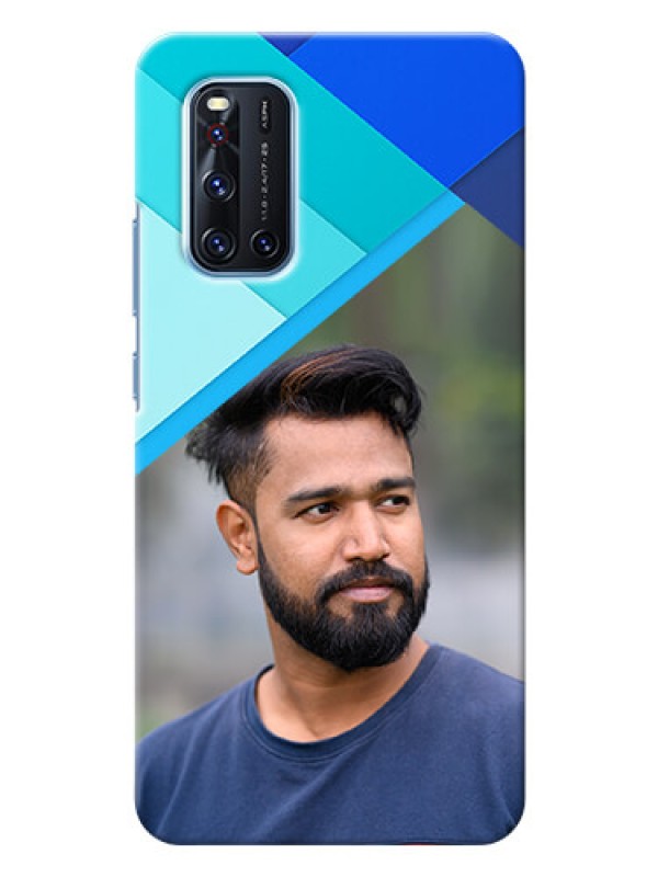 Custom Vivo V19 Phone Cases Online: Blue Abstract Cover Design