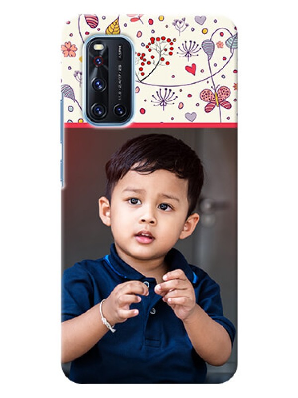 Custom Vivo V19 phone back covers: Premium Floral Design