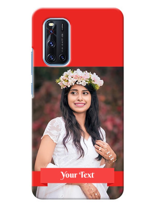 Custom Vivo V19 Personalised mobile covers: Simple Red Color Design