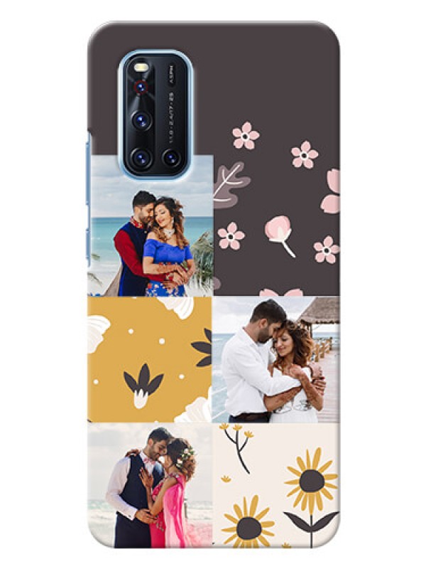 Custom Vivo V19 phone cases online: 3 Images with Floral Design