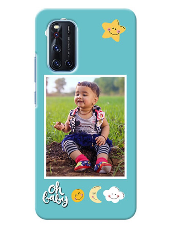 Custom Vivo V19 Personalised Phone Cases: Smiley Kids Stars Design
