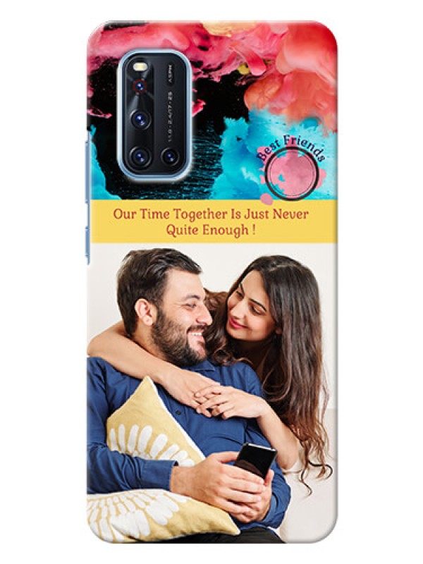 Custom Vivo V19 Mobile Cases: Quote with Acrylic Painting Design