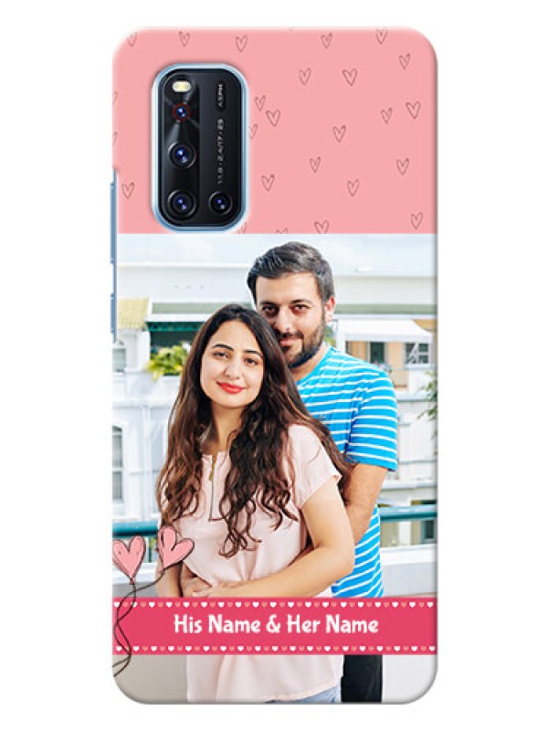 Custom Vivo V19 phone back covers: Love Design Peach Color