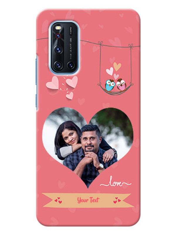 Custom Vivo V19 custom phone covers: Peach Color Love Design 