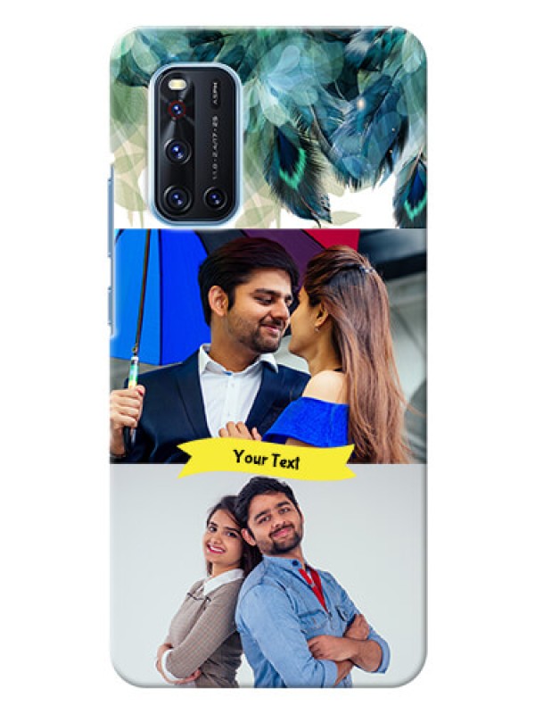 Custom Vivo V19 Phone Cases: Image with Boho Peacock Feather Design