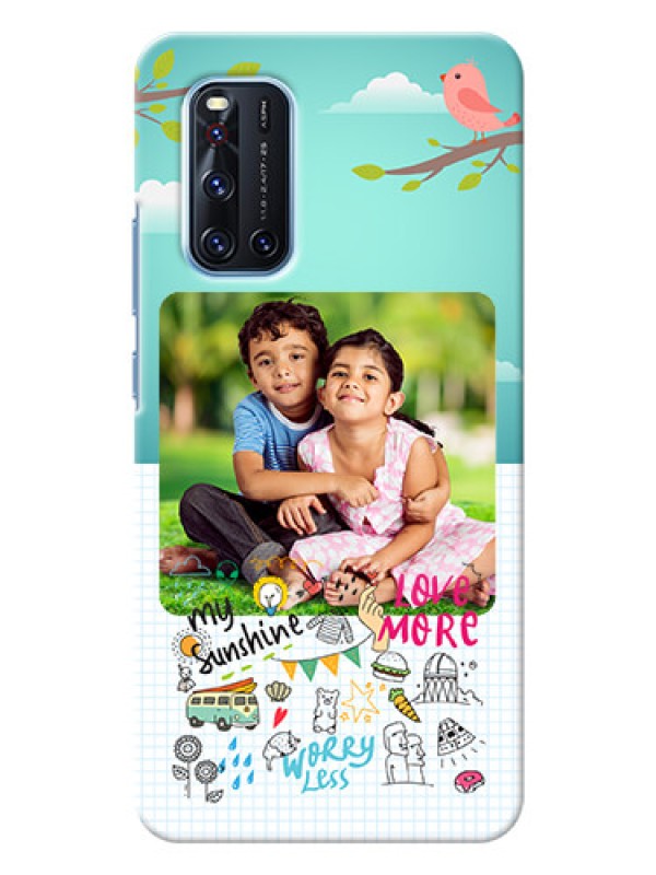 Custom Vivo V19 phone cases online: Doodle love Design