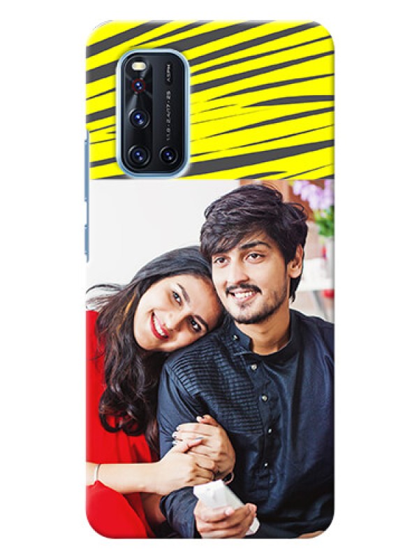 Custom Vivo V19 Personalised mobile covers: Yellow Abstract Design