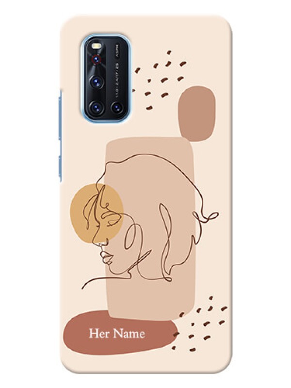 Custom Vivo V19 Custom Phone Covers: Calm Woman line art Design