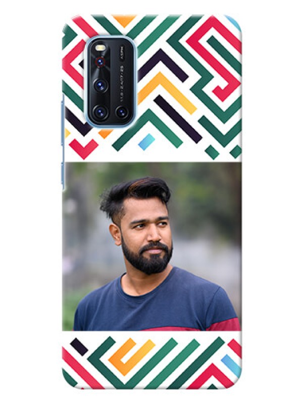 Custom Vivo V19 Custom Mobile Case with Colorful Maze Pattern Design