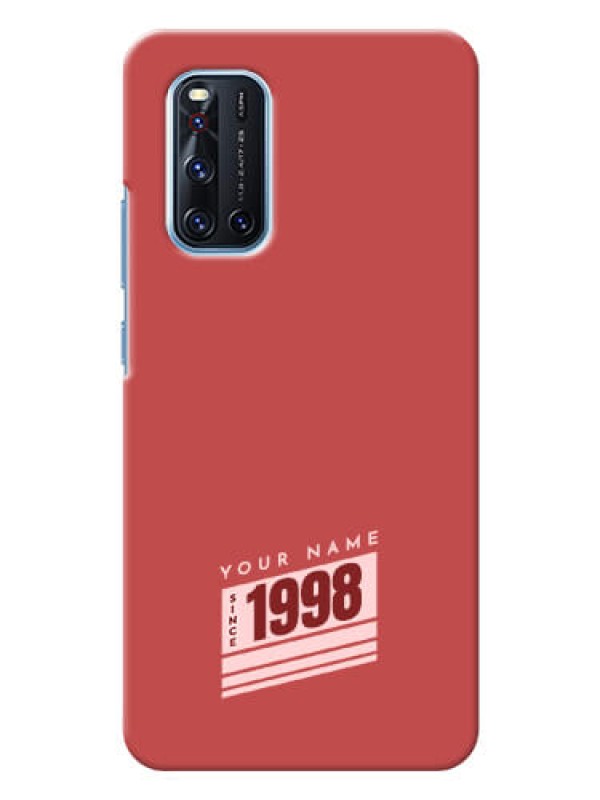 Custom Vivo V19 Phone Back Covers: Red custom year of birth Design