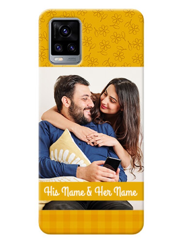 Custom Vivo V20 2021 mobile phone covers: Yellow Floral Design