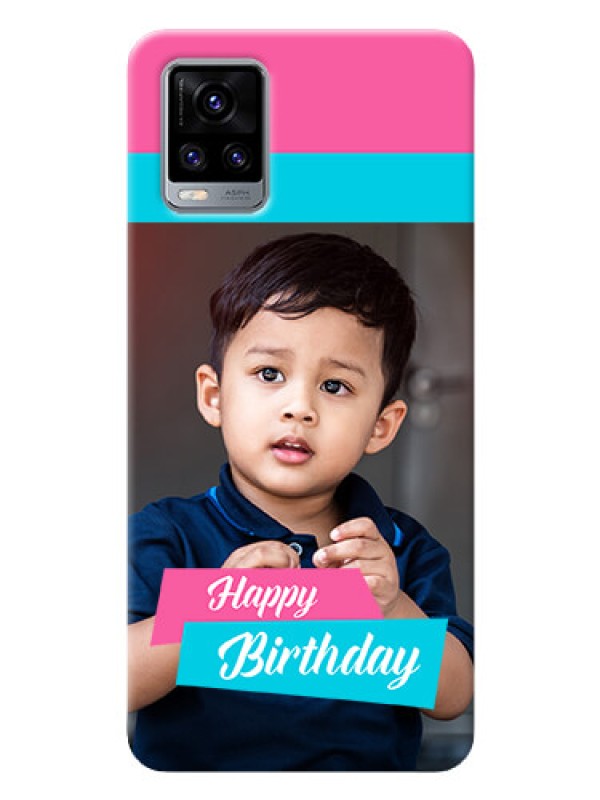 Custom Vivo V20 2021 Mobile Covers: Image Holder with 2 Color Design