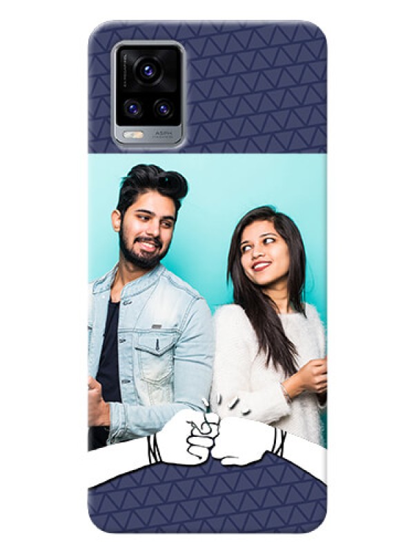 Custom Vivo V20 2021 Mobile Covers Online with Best Friends Design 