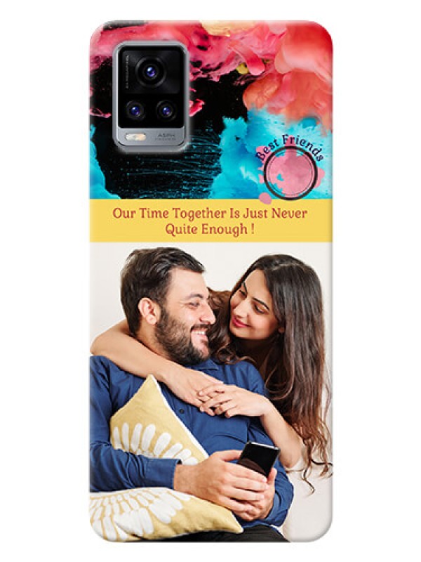 Custom Vivo V20 2021 Mobile Cases: Quote with Acrylic Painting Design