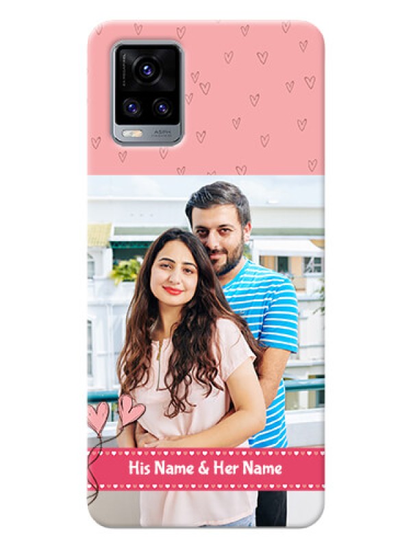 Custom Vivo V20 2021 phone back covers: Love Design Peach Color