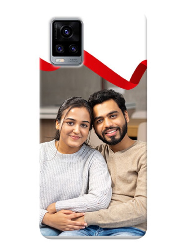 Custom Vivo V20 2021 custom phone cases: Red Ribbon Frame Design