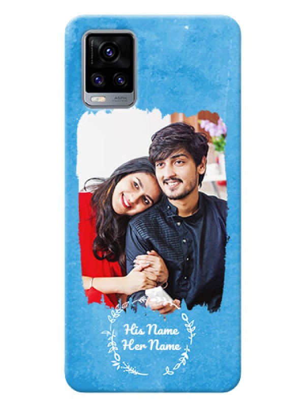 Custom Vivo V20 2021 custom mobile cases: Blue Color Vintage Design