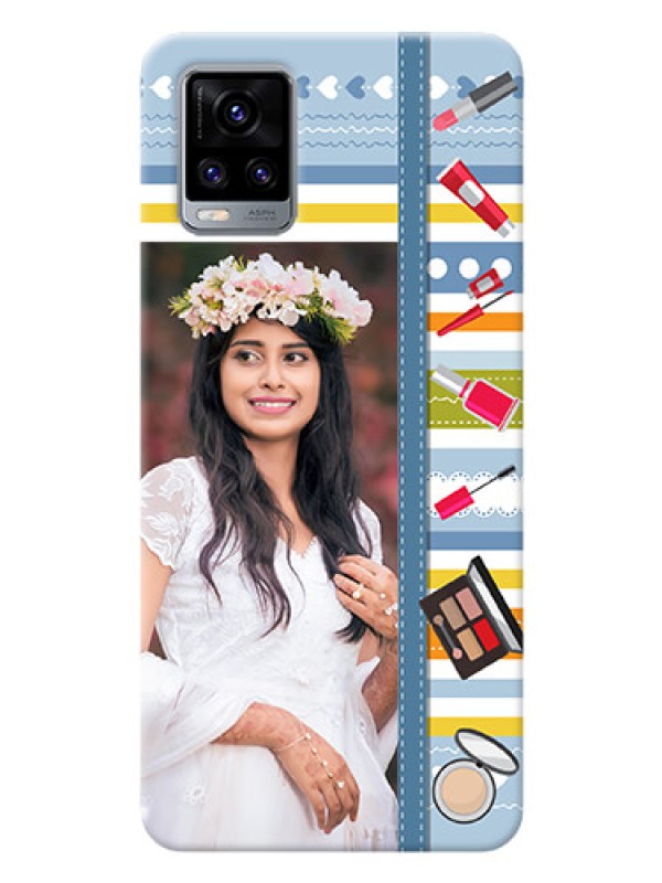 Custom Vivo V20 2021 Personalized Mobile Cases: Makeup Icons Design