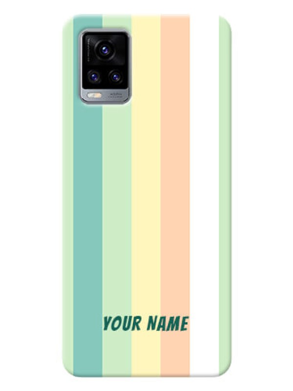 Custom Vivo V20 2021 Back Covers: Multi-colour Stripes Design