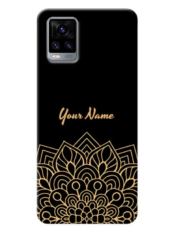 Custom Vivo V20 2021 Back Covers: Golden mandala Design