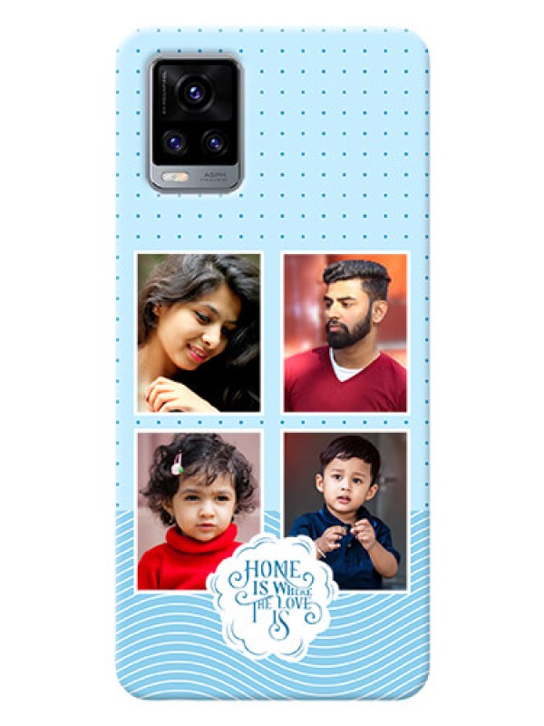 Custom Vivo V20 2021 Custom Phone Covers: Cute love quote with 4 pic upload Design