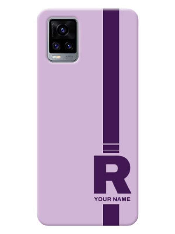 Custom Vivo V20 2021 Custom Phone Covers: Simple dual tone stripe with name Design