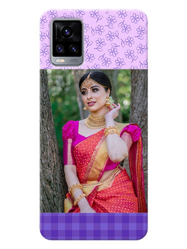 Custom Vivo V20 Pro Mobile Cases: Purple Floral Design