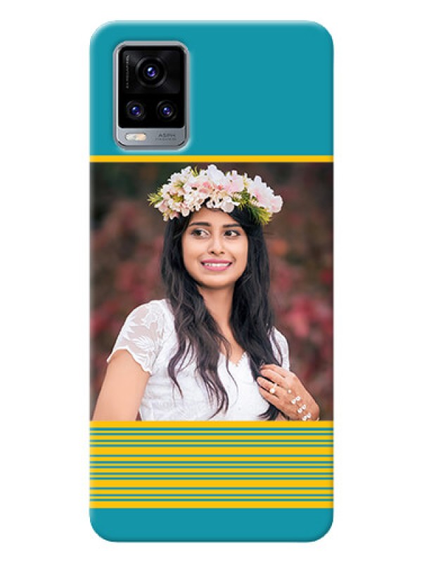Custom Vivo V20 Pro personalized phone covers: Yellow & Blue Design 