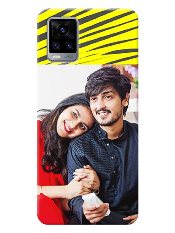 Custom Vivo V20 Pro Personalised mobile covers: Yellow Abstract Design