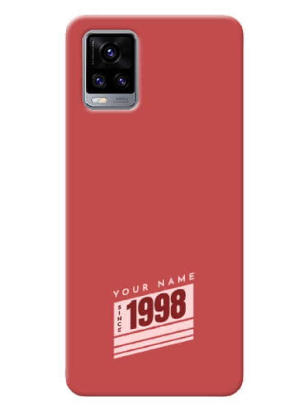 Custom Vivo V20 Pro Phone Back Covers: Red custom year of birth Design