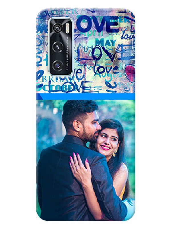 Custom Vivo V20 SE Mobile Covers Online: Colorful Love Design