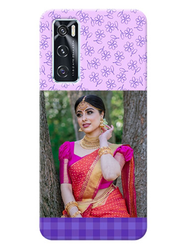 Custom Vivo V20 SE Mobile Cases: Purple Floral Design