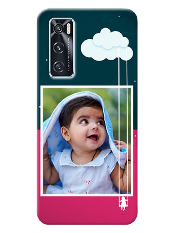 Custom Vivo V20 SE custom phone covers: Cute Girl with Cloud Design
