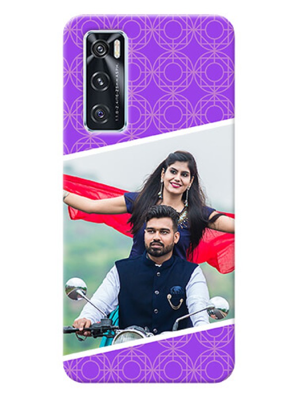 Custom Vivo V20 SE mobile back covers online: violet Pattern Design