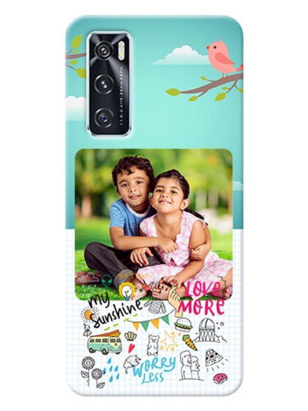 Custom Vivo V20 SE phone cases online: Doodle love Design