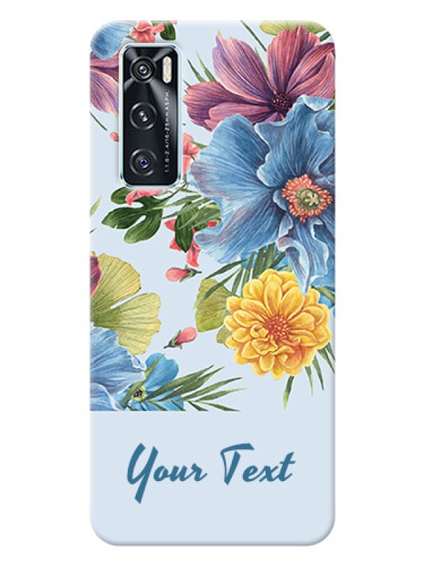 Custom Vivo V20 Se Custom Phone Cases: Stunning Watercolored Flowers Painting Design