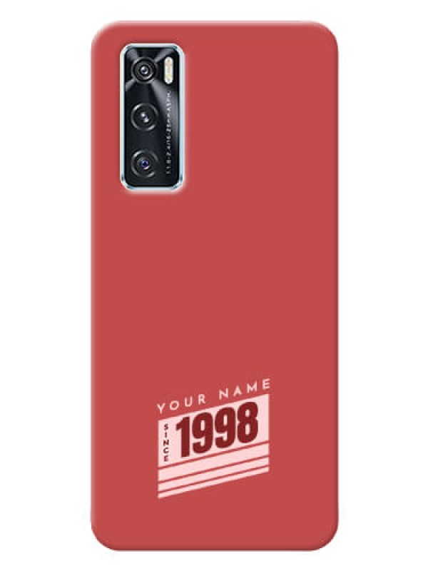 Custom Vivo V20 Se Phone Back Covers: Red custom year of birth Design