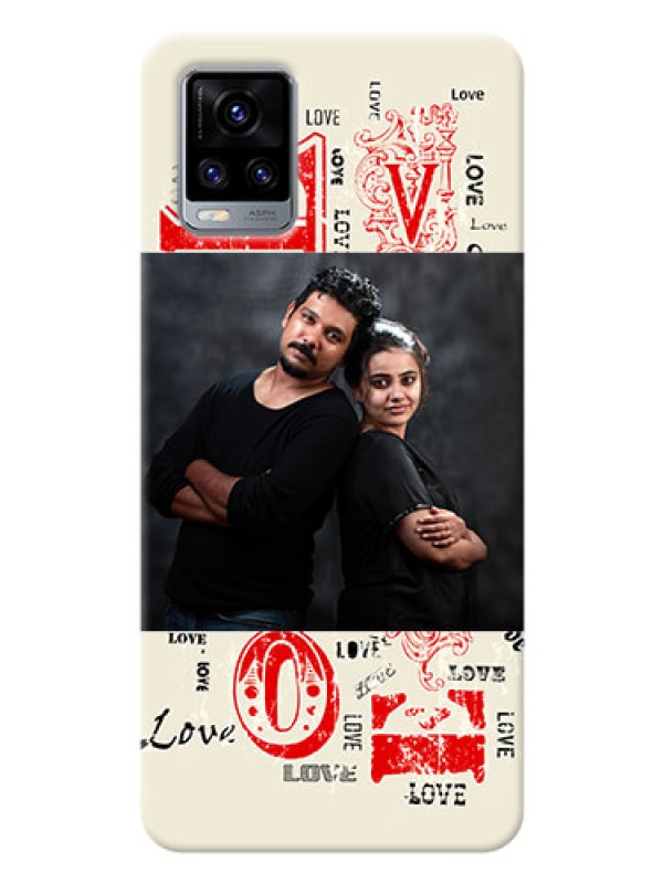 Custom Vivo V20 mobile cases online: Trendy Love Design Case