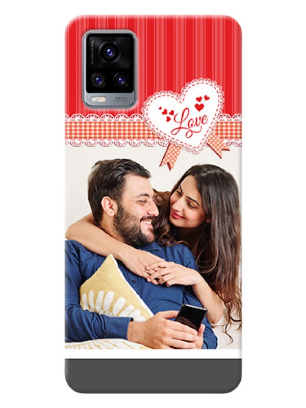 Custom Vivo V20 phone cases online: Red Love Pattern Design