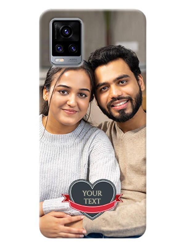 Custom Vivo V20 mobile back covers online: Just Married Couple Design