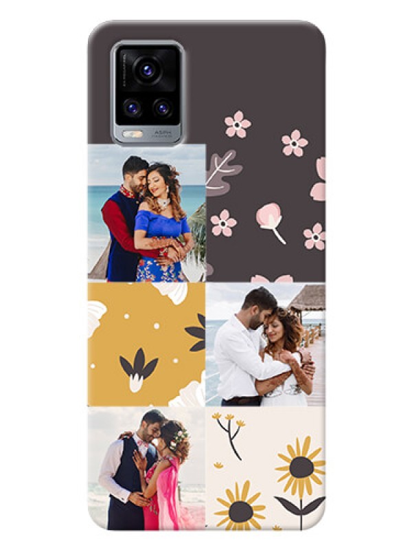 Custom Vivo V20 phone cases online: 3 Images with Floral Design
