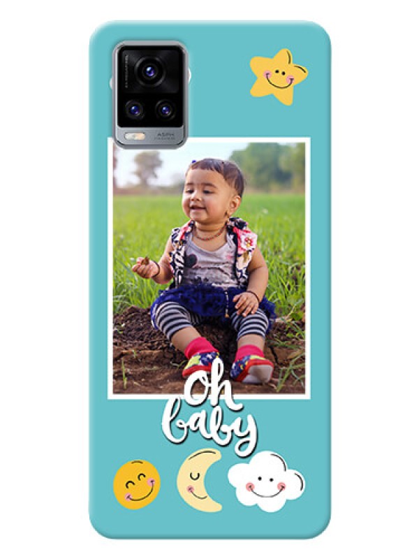 Custom Vivo V20 Personalised Phone Cases: Smiley Kids Stars Design