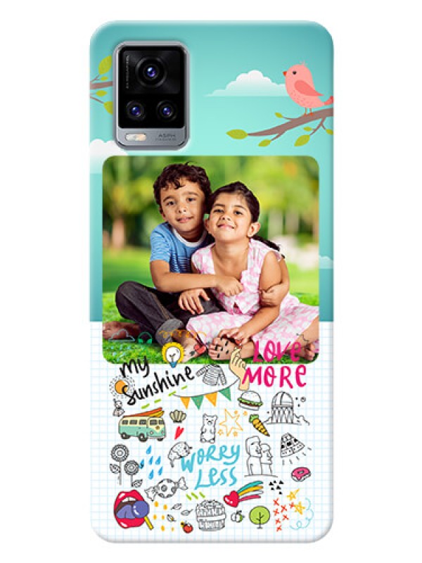 Custom Vivo V20 phone cases online: Doodle love Design