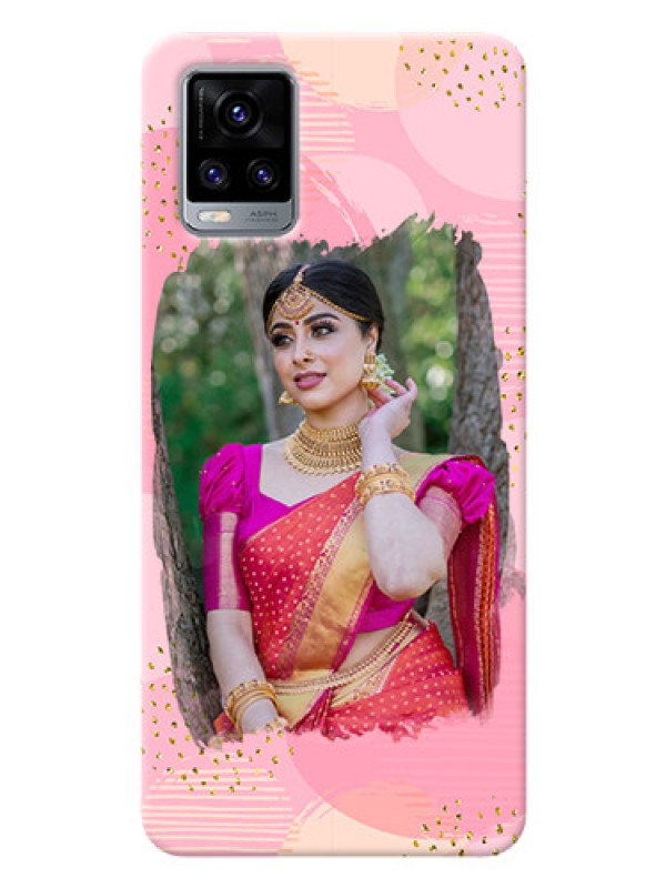 Custom Vivo V20 Phone Covers for Girls: Gold Glitter Splash Design